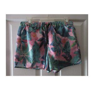 Bench Shorts Women's M Floral-Side Pockets-Polyester-Elastic Waist-Drawstring